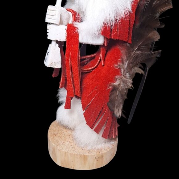 Kachina Doll Kokopelli Freda Charly 125707 Vintage Native Art Feather Fur Music - Picture 5 of 12